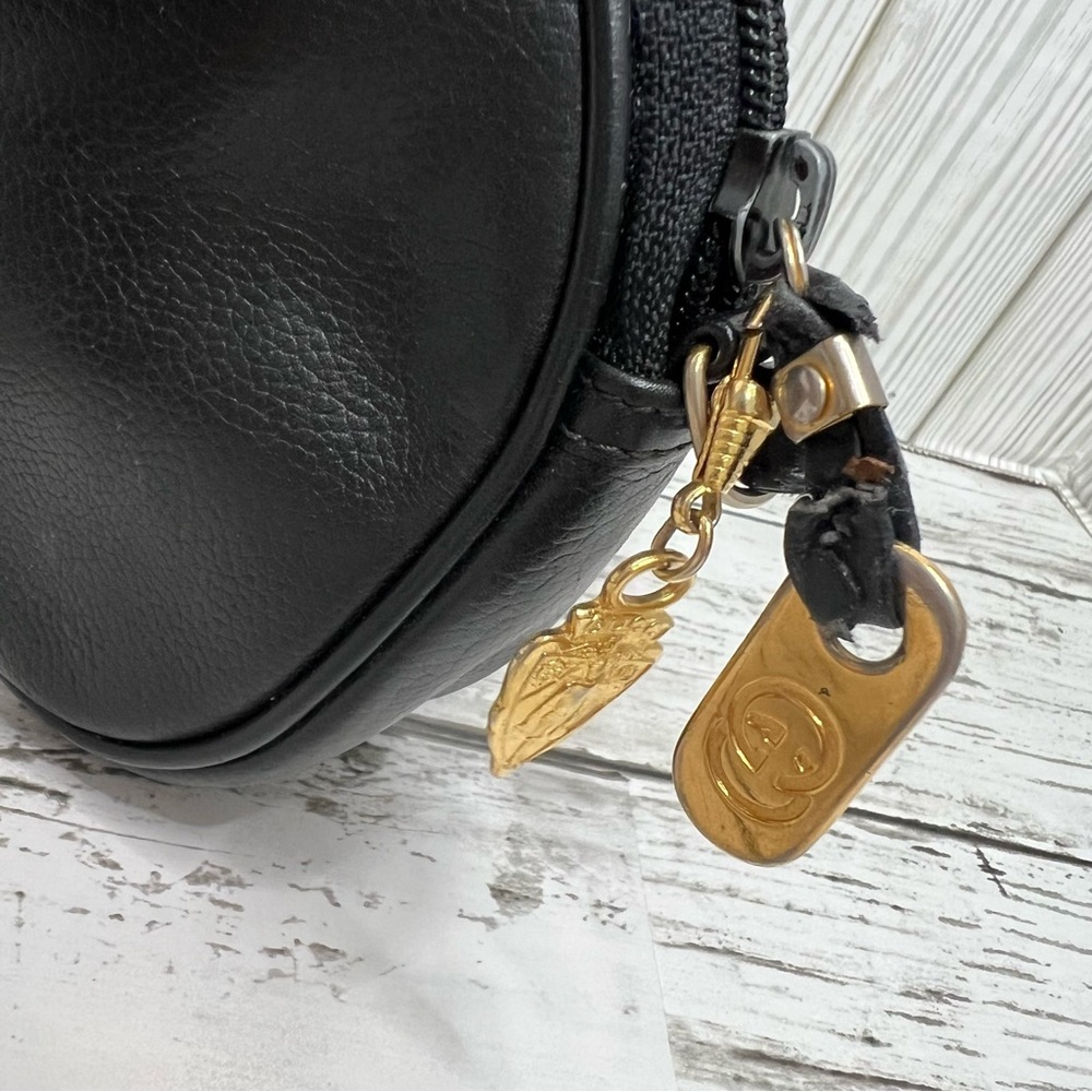Gucci Vintage Black Leather  Crossbody Bag Gold Hardware - Picture 7 of 14